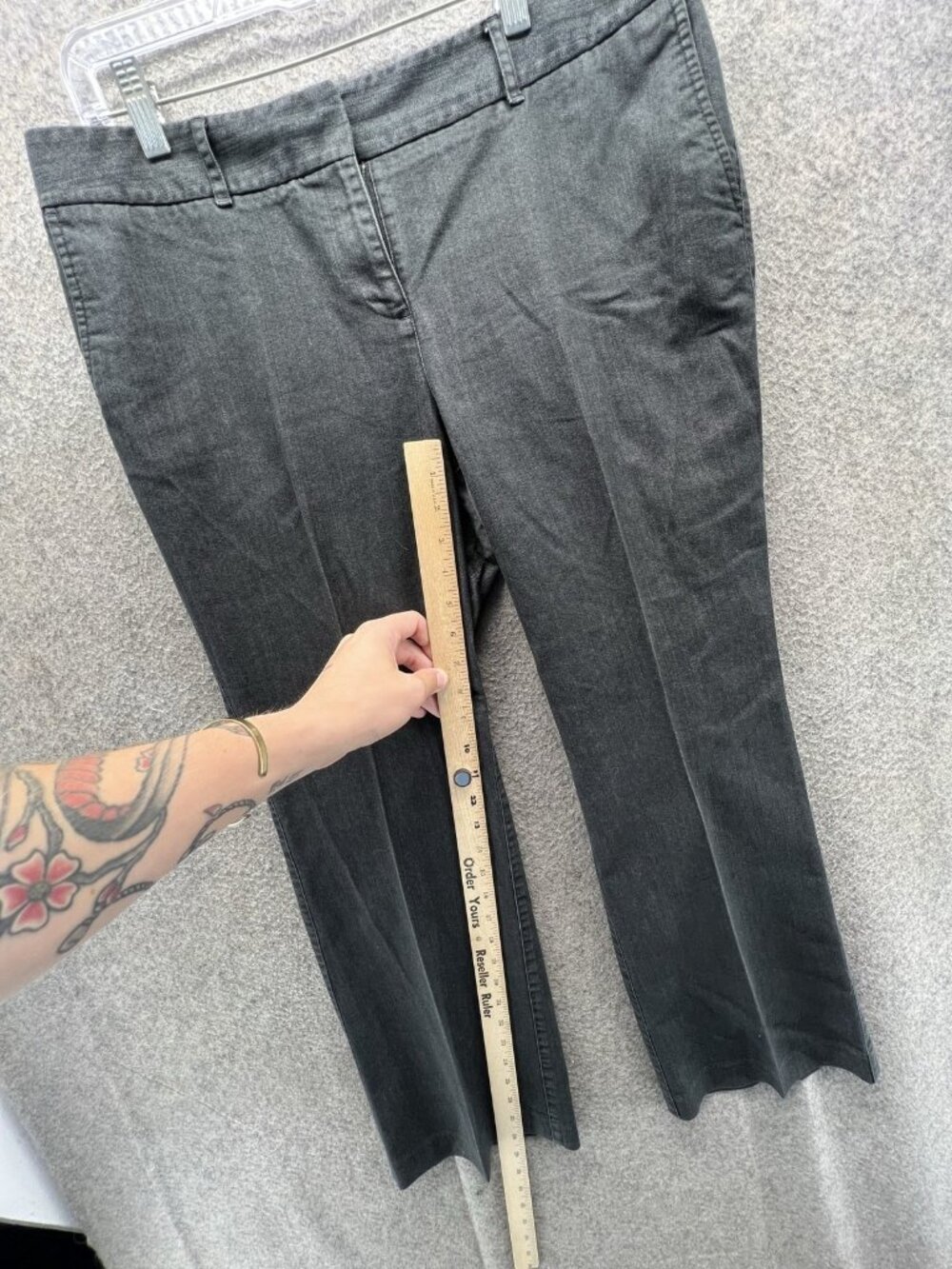 J. Jill Dress Pants Womens 12P Gray Cotton Blend Twill Straight Stretch Pockets - Picture 3 of 11